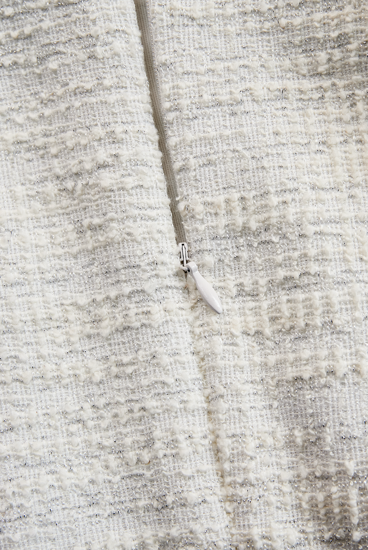 Rochie midi ivory cu franjuri