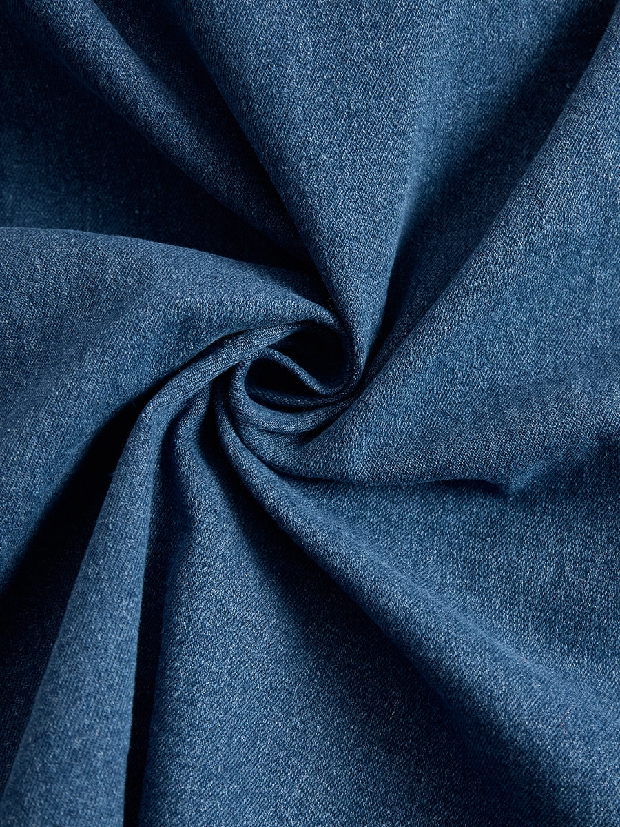 Rochie midi elegantă din denim cu fermoar și curea