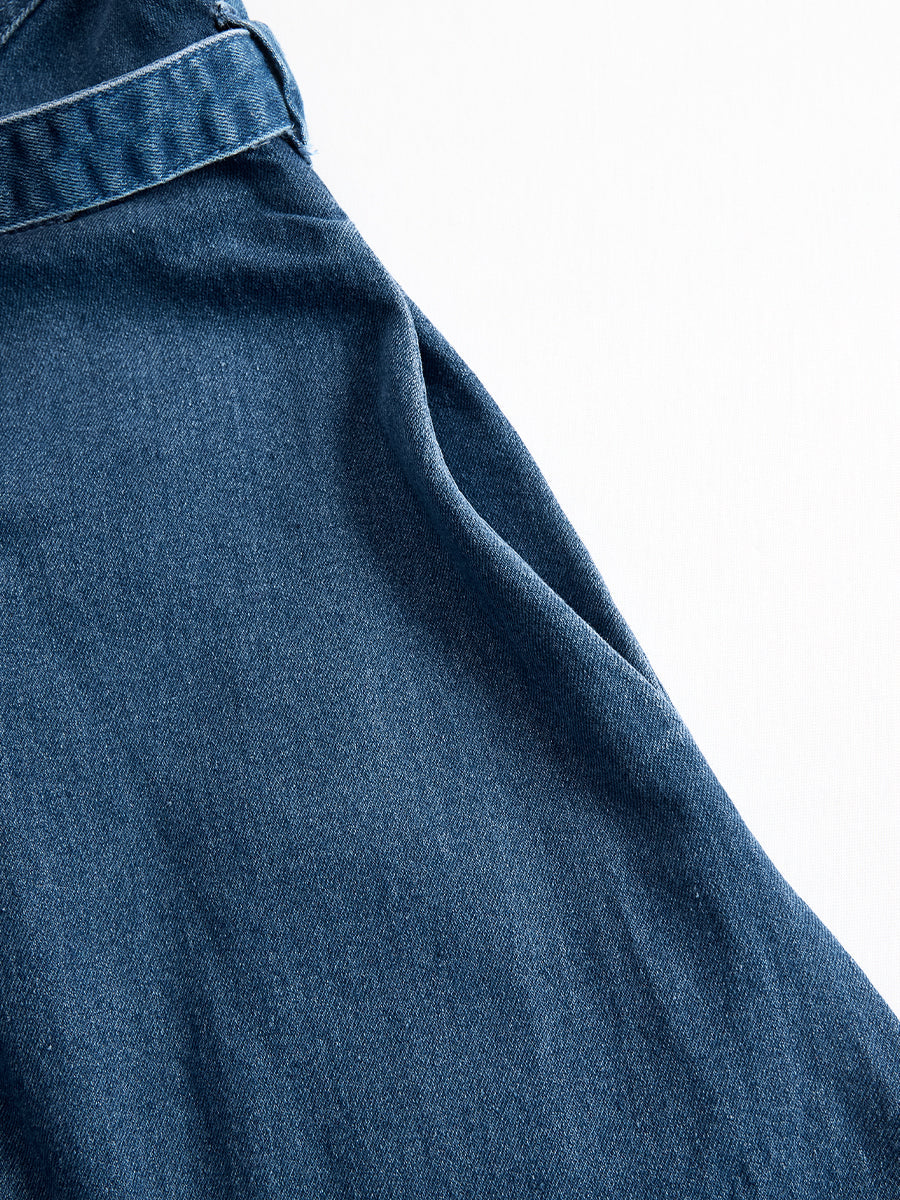 Rochie midi elegantă din denim cu fermoar și curea