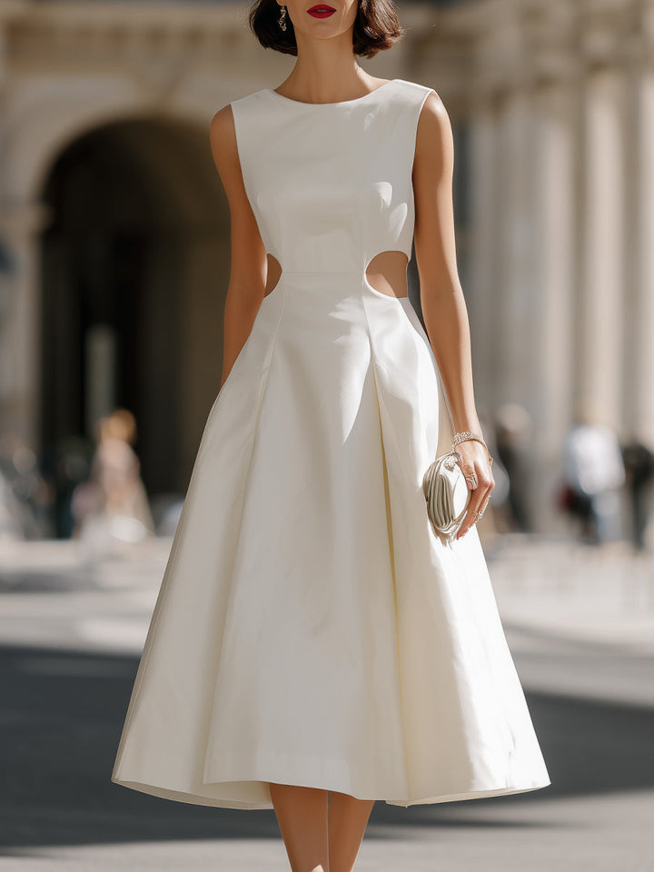 Rochie midi A-line cu decupaje laterale