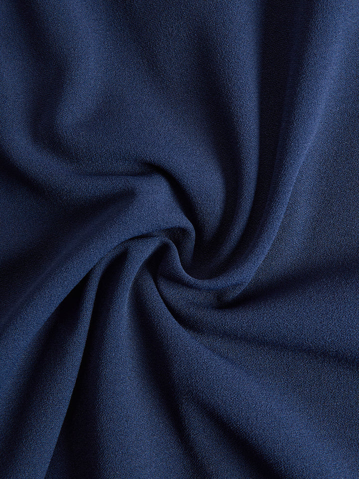 Rochie midi elegantă cu mânecă liliac de culoare bleumarin