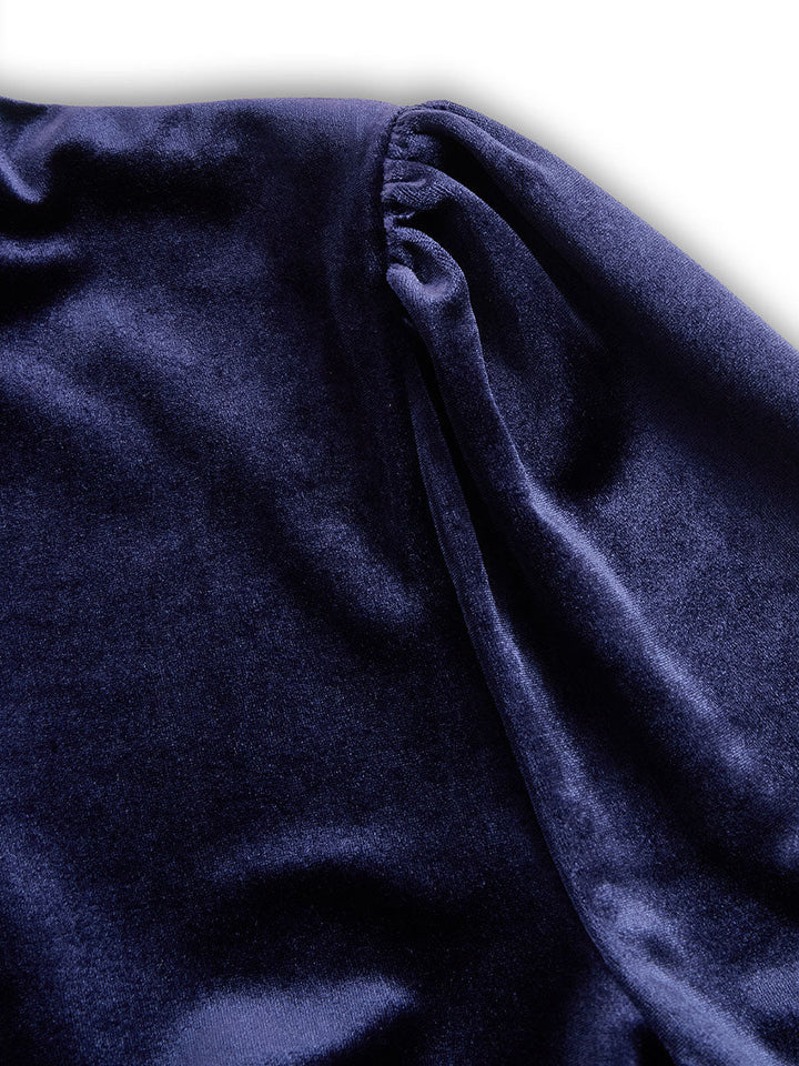 Rochie midi de lux cu mâneci lungi din catifea