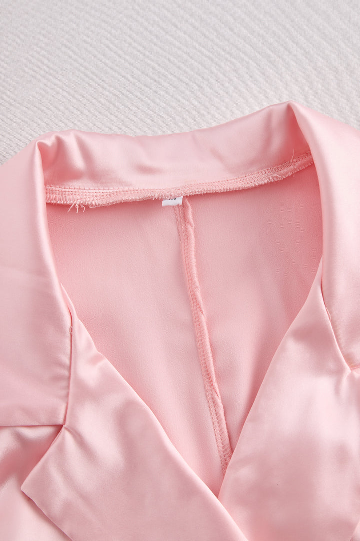 Rochie blazer fără bretele, roz