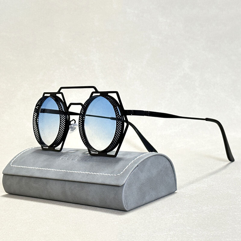 Zaki™ | Steampunk Hexagonal Sunglasses